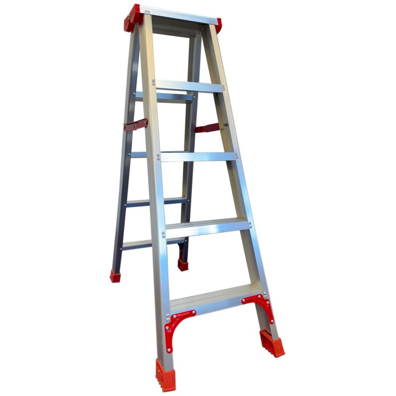 Higher - chelle - escabeau - échelle double - double face - 2x 5 marches