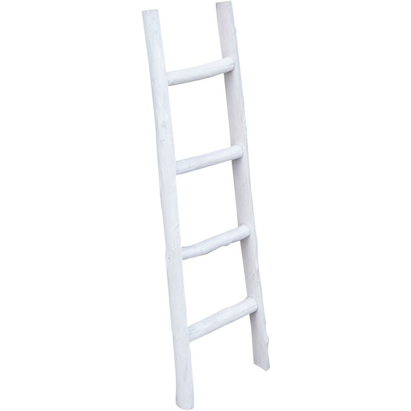 Biscottini - Porte-serviettes échelle bois moderne salle de bain sol mur à mur décoratif échelle porte-objet bibliothèque decorative