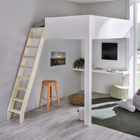 Échelle en bois HANDYSTAIRS "StepUp3" - Escalier pour lit mezzanine - 10 marches jusqu'à 240 cm - 40 cm de large