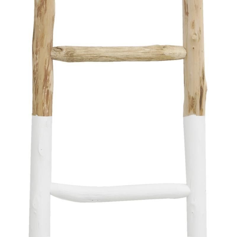 Echelle en bois naturel et blanc