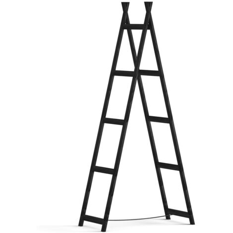 Échelle étagère en bois teinté noir 166cm