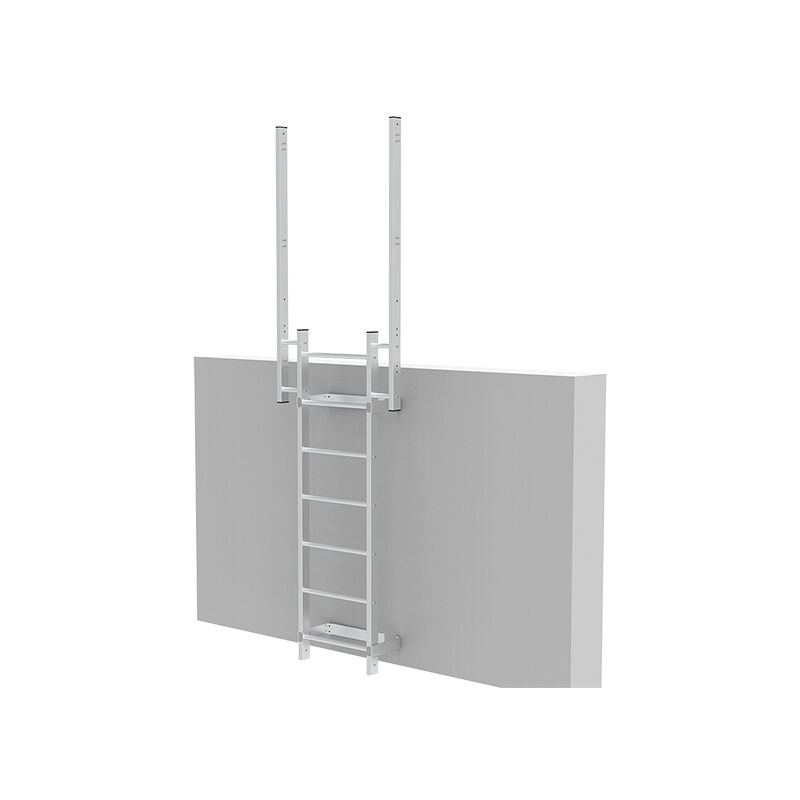 Echelle fixe sans crinoline de 1.75m avec sortie et 2 pattes de fixation en U - CS/FSC/175