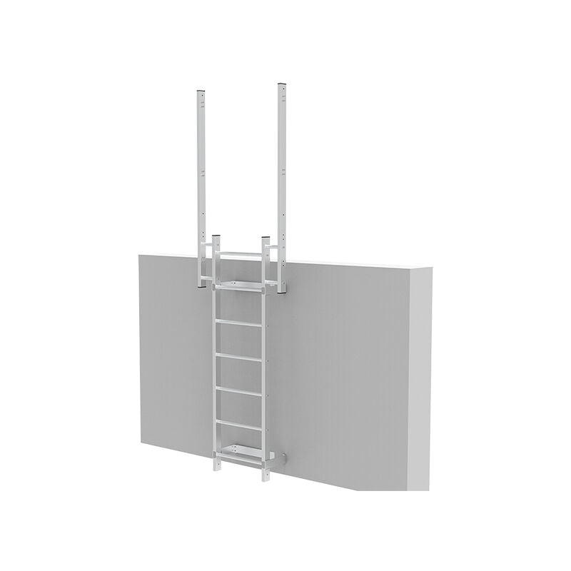 Echelle fixe sans crinoline de 2.25m avec sortie et 2 pattes de fixation en u - CS/FSC/225