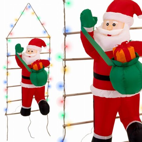 Échelle gonflable du Père Noël, GRANDE échelle gonflable lumineuse à LED de 150 cm JUMIhome