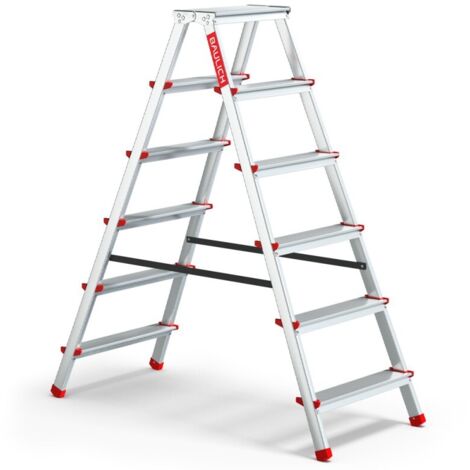 Échelle HOME 2x6 en aluminium, double face, 6 marches, capacité 125 kg