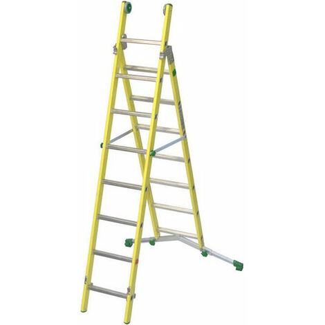 A. Echelle isolante de 2.04m fermée et 3.00m ouverte.
