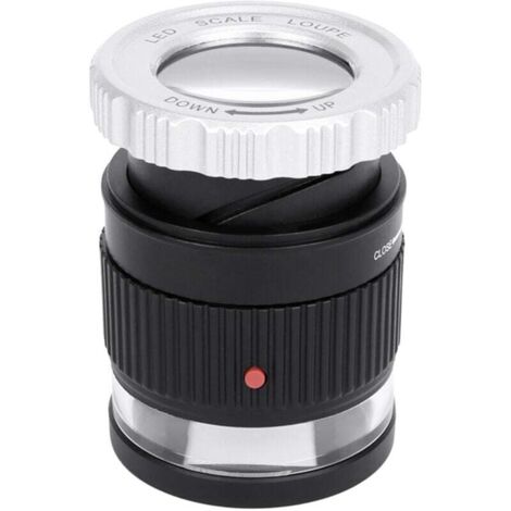 Échelle LED Loupe 30x Amballage réglable Magroir de type de cylindre métallique avec petite taille bijoux 3 lumières UV noir
