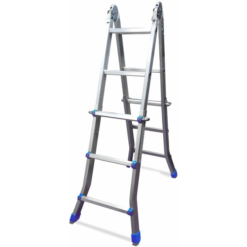 Keli - chelle Mini Géante, Echelle Pliable, 4x3 Marches, Multi-position, Fabriquée En Alu, Qualité Professionnelle, Certification 150 kg, EN131