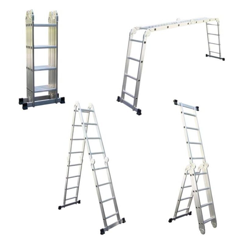 Secury-t - chelle Multifonction Pliable 4x4 marches 6 en 1 - 4.6m - 100% aluminium - Avec plateforme échafaudage