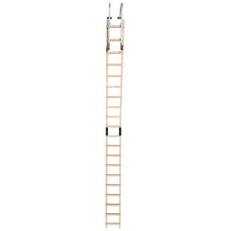 Echelle plate de toit en bois pour couvreur avec crochet de toit 5m Hailo Safety Roof