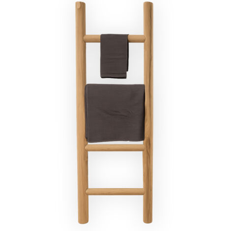Échelle porte-serviette 160 cm – Teck recyclé – Design naturel pour intérieur chaleureux – Stabilité accrue sans sève – Byca