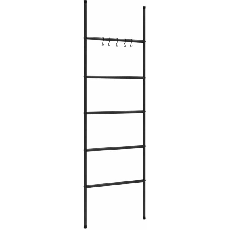 Helloshop26 - chelle porte-serviettes à 5 niveaux 58 x 175 cm fer noir