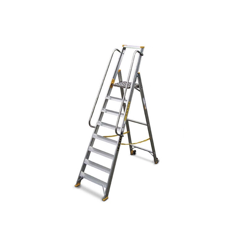 Matisère - Escabeau 7 marches grande plateforme - Hauteur max. de travail 3.48m - 9307-R