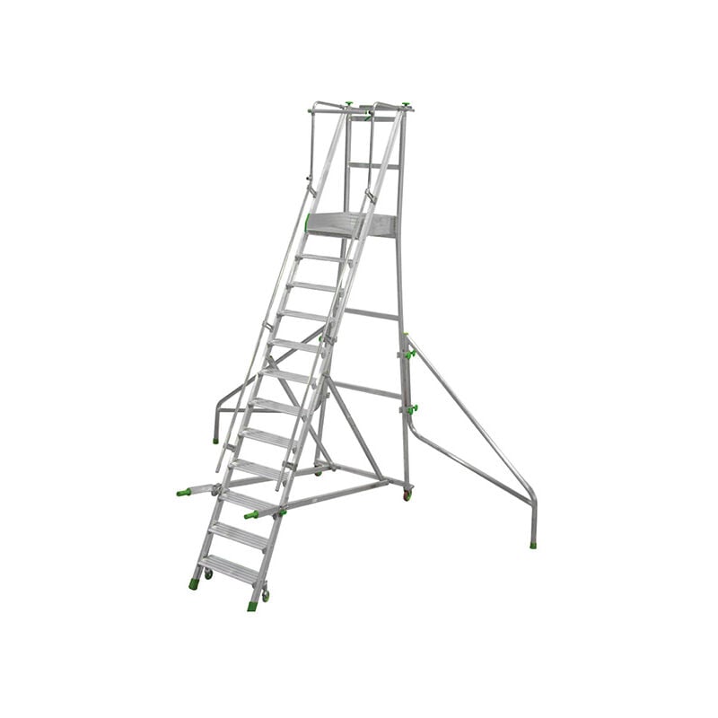 Kaiserkraft - Escabeau roulant 10 marches - Hauteur max. de travail 4.19m - CA6/225