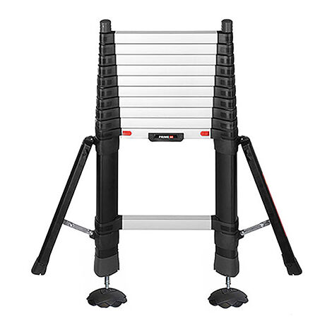Echelle télescopique 4.10m stabilisateurs et 2 pieds - Marches 50mm - Hauteur de travail max. 4.90m - TEL-72241STAB/PPS