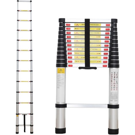 KEEPBUYING DOMICILE echelle Telescopique 3.8M Multi-Fonction en Aluminium 10 Echelons 150 Kg(pas inclus la housse transport)