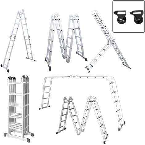 HENGMEI Échelle Pliant Multifonction 6 en 1 Pliable en Aluminium