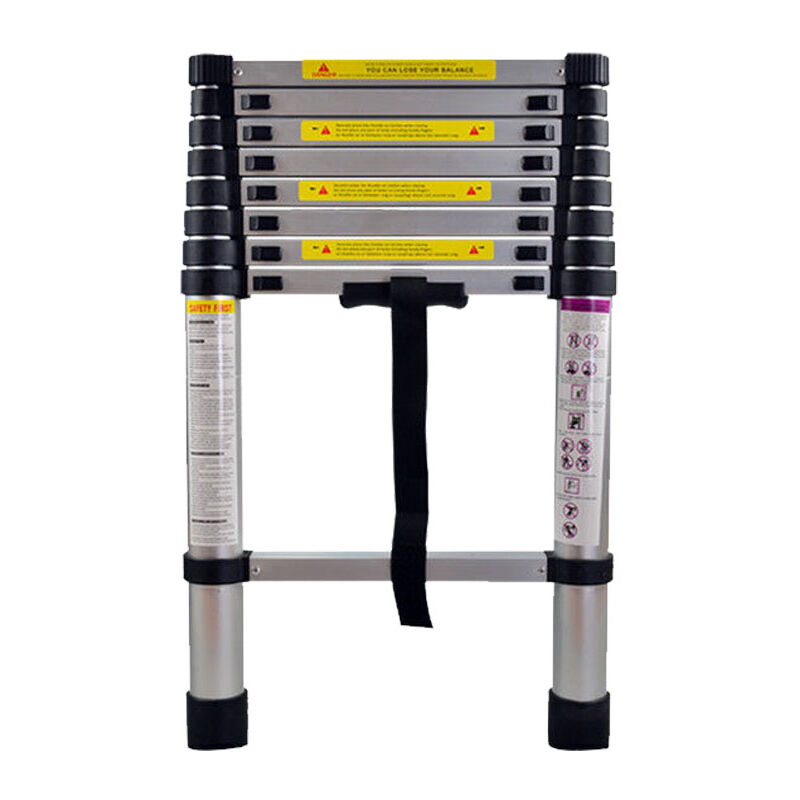 Chelle télescopique 2.6m Échelle Télescopique Aluminium Multi-Fonction Échelle Pliable Portable et Pliante Hengmei