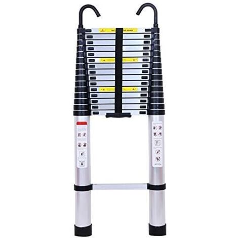 Échelle télescopique pliable multifonction de 6,2 m avec crochets amovibles, charge maximale de 150 kg, échelle extensible en aluminium, homologuée EN131