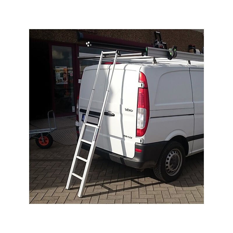 Matisère - Hauteur 2.06 à 3.38m - Echelle télescopique pour galeries de toit crochets de rangement - E7/CR