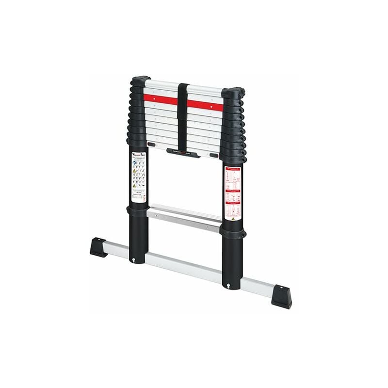 Echelle télescopique 11 marches - Longueur 3.20m - Hauteur de travail max. 4.00m - BIGFOOTEVO-320