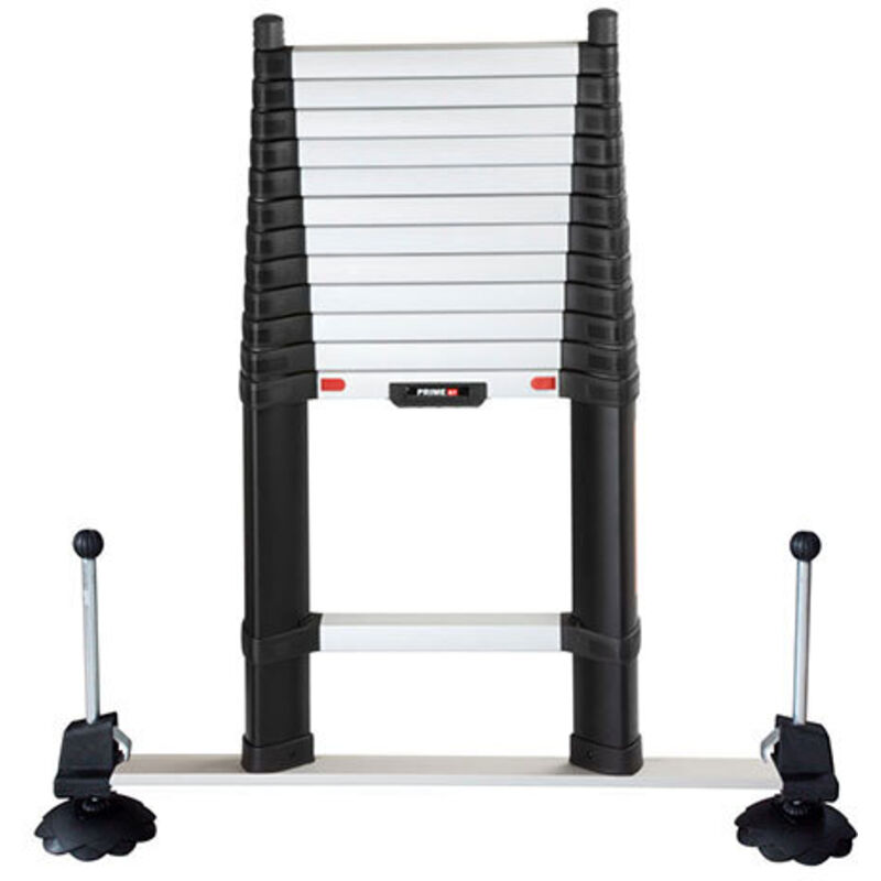 Echelle télescopique 4.10m avec barre stabilisatrice et pieds ajustables - Hauteur de travail max. 4.90m - TEL-70241WSML/PPS