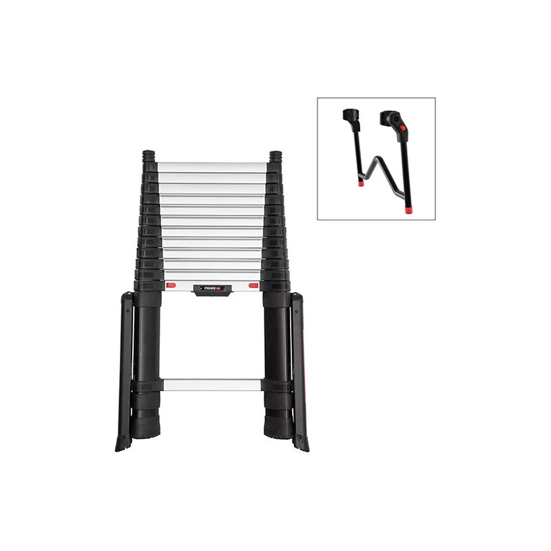 Echelle télescopique 4.10m avec stabilisateurs et écarteur de façade - Hauteur de travail max. 4.90m - TEL-72241STAB/EC