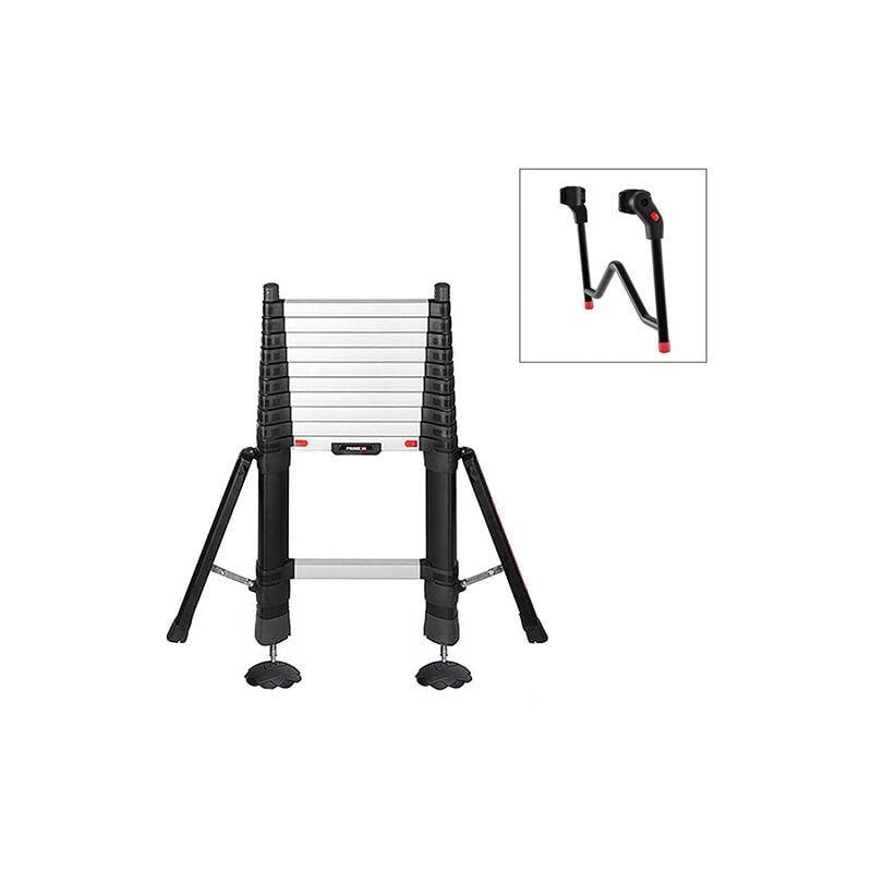 Echelle télescopique 4.10m stabilisateurs et 2 pieds et écarteur - Hauteur de travail max. 4.90m - TEL72241STAB/PPS-E