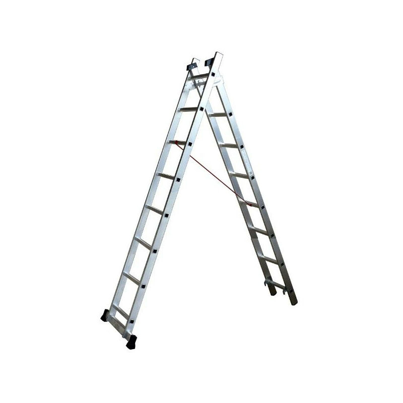 Escalux - Echelle Aluminium semi-professionnelle transformable 2 x 8 Haut travail 4,62 m TR2