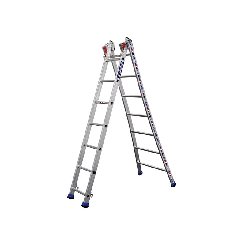 Matisère - Echelle transformable 2x7 barreaux - Longueur max. 3.60m - Sol plat ou escalier - 610207