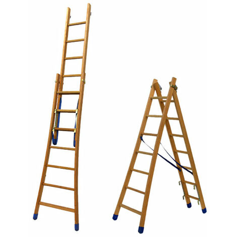 Echelle bois transformable - Longueur 2.00 à 4.00m