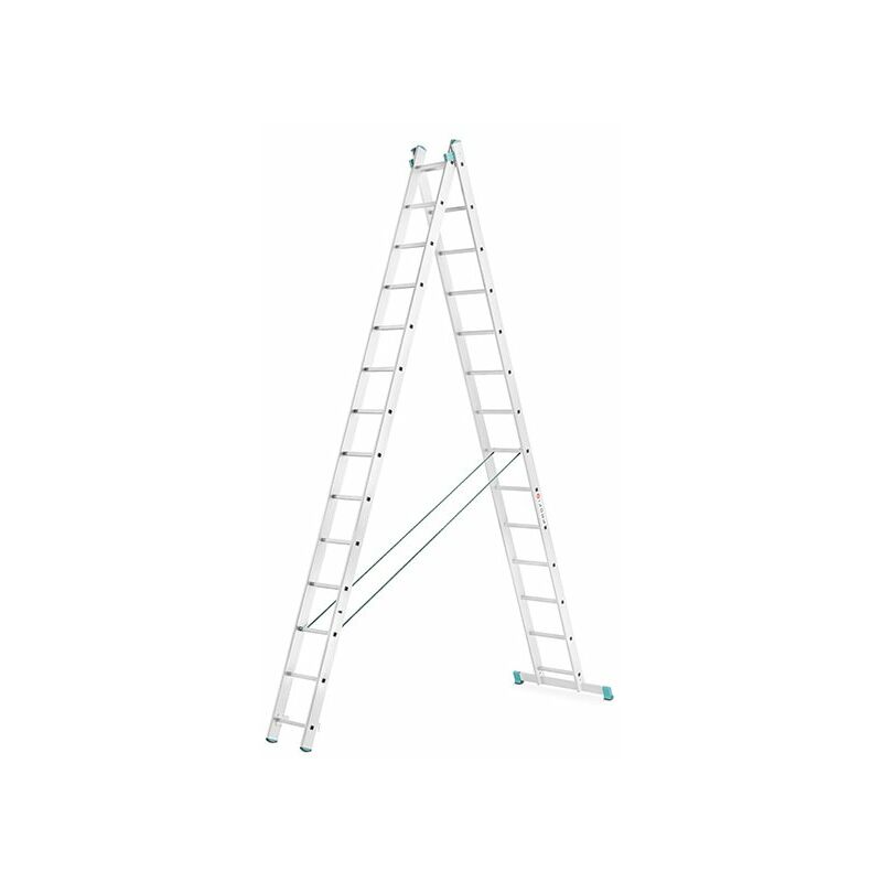 Leiter Experten - Echelle transformable 2x14 barreaux - Longueur déployée 6.83m - Sol plat - 7514