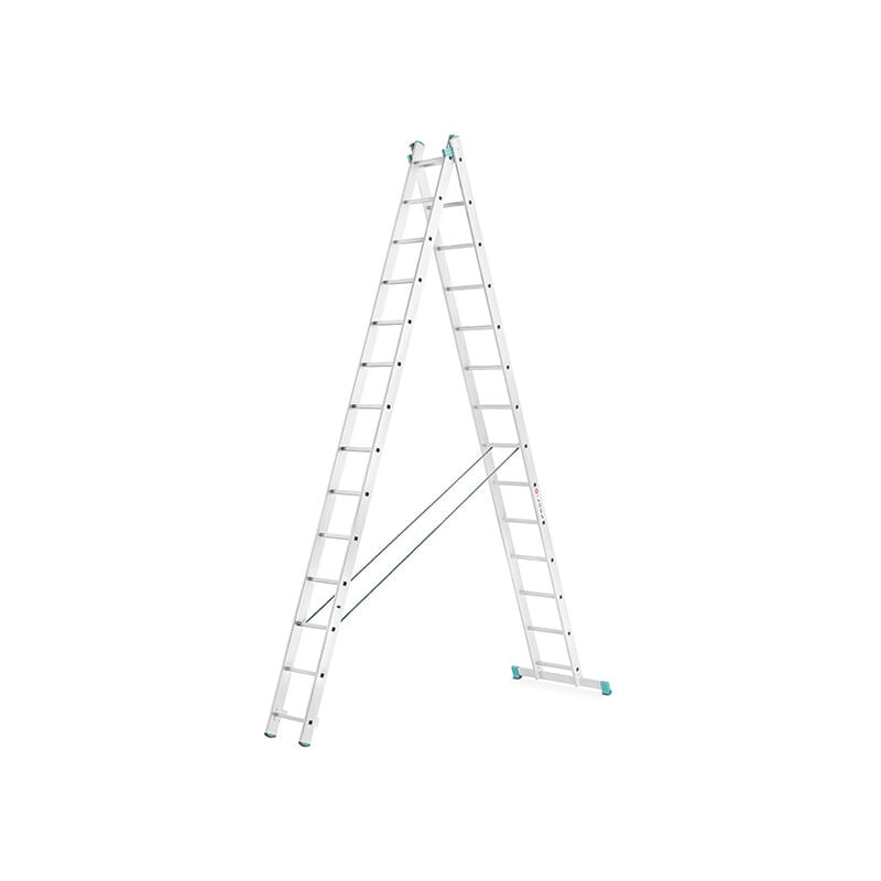 Leiter Experten - Echelle transformable 2x9 barreaux - Longueur déployée 4.28m - Sol plat - 7509
