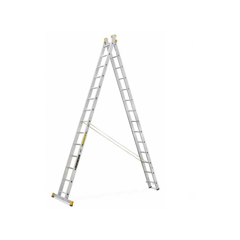 Matisère - Echelle transformable 2x8 barreaux - Longueur max. 3.83m - Sol plat - 8508