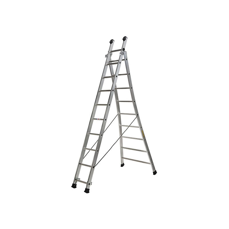 Echelle transformable 2 plans 7+8 barreaux - Longueur max. 3.90m - Sol plat ou escalier - 363208