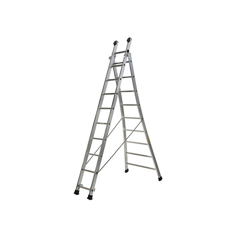 Echelle transformable 2 plans 9+10 barreaux - Longueur max. 5.00m - Sol plat ou escalier - 363210