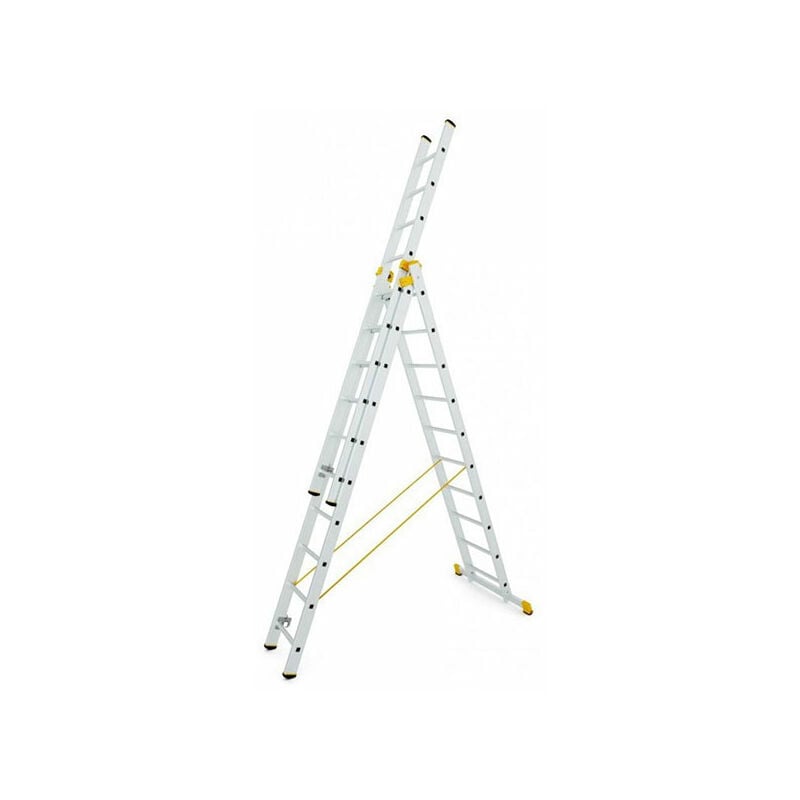 Matisère - Echelle transformable 3 plans 3x10 barreaux - Longueur max 6.95m - Sol plat - 8610