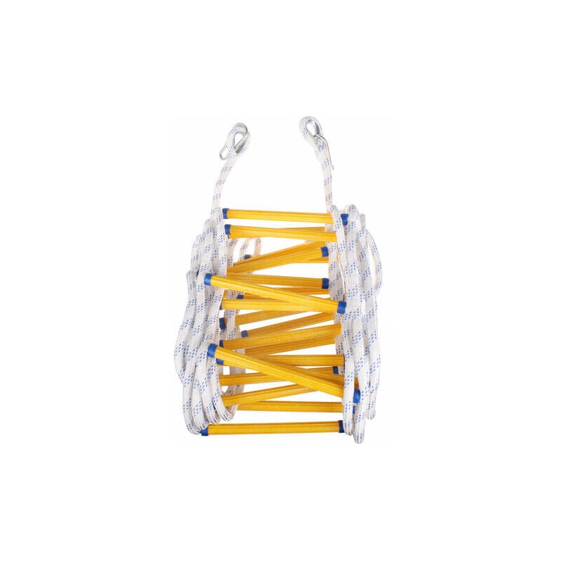 Echelle de Corde D'évacuation de Feu 10M Echelle de Sécurité Incendie Résistant avec Mousquetons