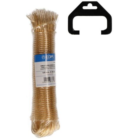 Écheveau de câble en acier plastifié EDM 25m Or