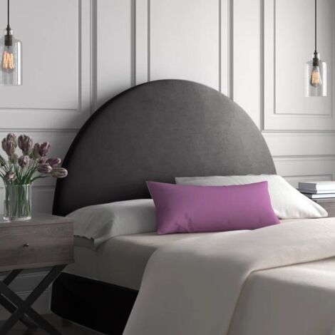 Echo Black Plush Single 26 inch Strutted Headboard