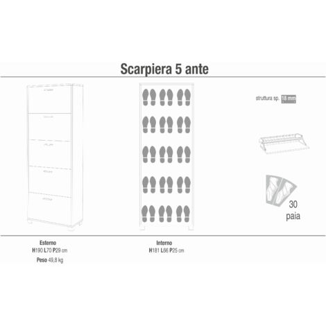 ECHO - scarpiera a 5 ante