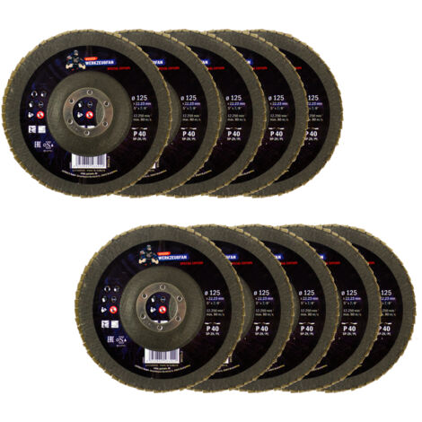 Echter Werkzeugfan Lamellenschleifteller Special Edition 125 mm, P 40, SP-ZK, 10 Stück