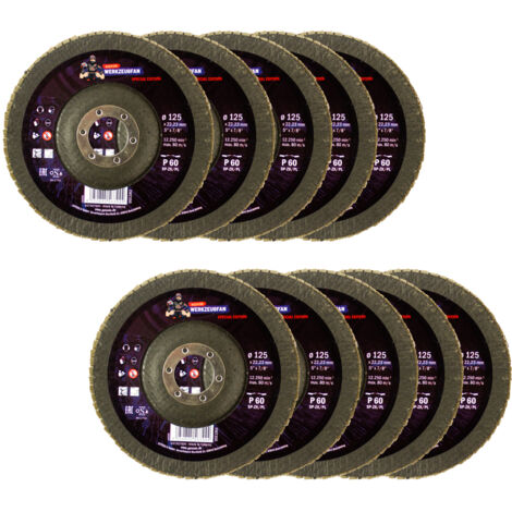 Echter Werkzeugfan Lamellenschleifteller Special Edition 125 mm, P 60, SP-ZK, 10 Stück