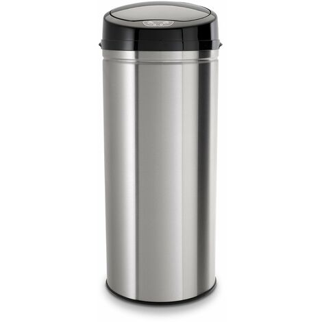 ECHTWERK Portarifiuti, portarifiuti con sensore, portarifiuti touchless, portarifiuti elettrico, sensore di movimento a infrarossi, corpo in acciaio inox, capacità 42 litri, INOX spazzolato