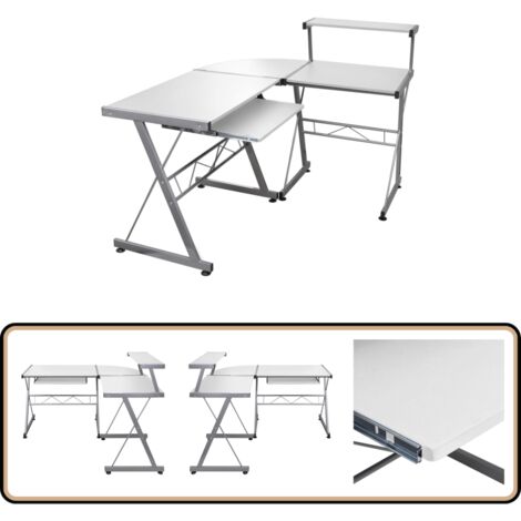 Eck-Computertisch Weiß 132x112x99 cm Holzwerkstoff - Eckschreibtisch - Computertisch - Schreibtisch Weiß - Holzwerkstoff - Home Office