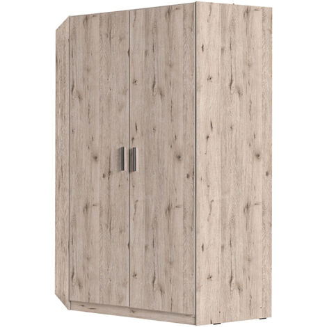 Eck-Kleiderschrank 2-türig, Eiche, SELAWIK-166