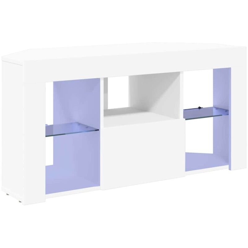 Eck-led-tv-schrank Weiß 100 X 40 X 50 Cm Holzwerkstoff Vidaxl