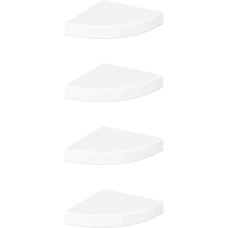 Eck-schweberegale 4 Stk. Hochglanz-weiß 25x25x3, 8 Cm Mdf Vidaxl