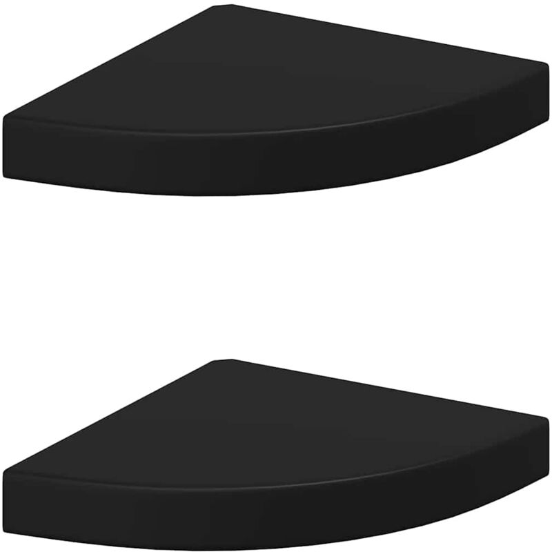 Eck-schweberegale 2 Stk. Schwarz 25x25x3, 8 Cm Mdf Vidaxl