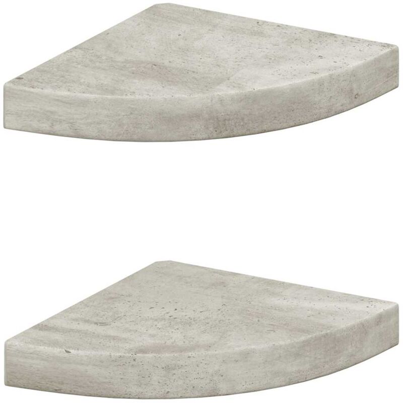 Eck-schweberegale 2 Stk. Betongrau 25x25x3, 8 Cm Mdf Vidaxl